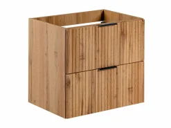 Vente-unique Mueble de baño con lavabo y columna, , An60 cm, ZEVARA