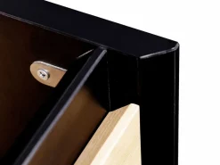 Vente-unique Mueble de baño con lavabo flotante, color natural claro y negro, L80 cm, LANNICK Negro / Color natural claro