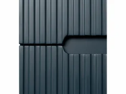 New Vente-unique Mueble de baño con lavabo individual suspendido estriado azul, Ancho 80 cm, PAVANI Azul oscuro