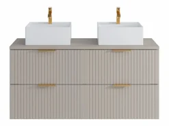 Online Vente-unique Mueble de baño con lavabo sobre encimera, , 120 cm de ancho, ZEVARA Beige