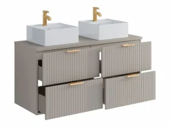 Online Vente-unique Mueble de baño con lavabo sobre encimera, , 120 cm de ancho, ZEVARA Beige