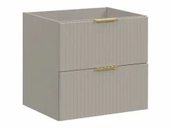 Vente-unique Mueble de baño con lavabo encastrado y columna, , An60 cm, ZEVARA