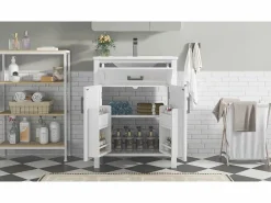 ModernLuxe Mueble de baño con patas - con lavabo de cerámica - 2 puertas - (grifo no incluido)
