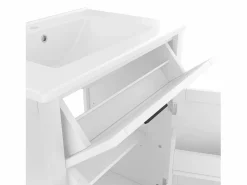 ModernLuxe Mueble de baño con patas - con lavabo de cerámica - 2 puertas - (grifo no incluido)