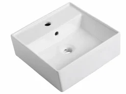 Discount Vente-unique Mueble de baño de madera de teca con lavabo - 80 x 55 cm - BOBOTSARI Color natural claro