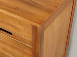 Vente-unique Mueble de baño de madera de acacia - Mueble de baño - 130 cm - PULUKAN