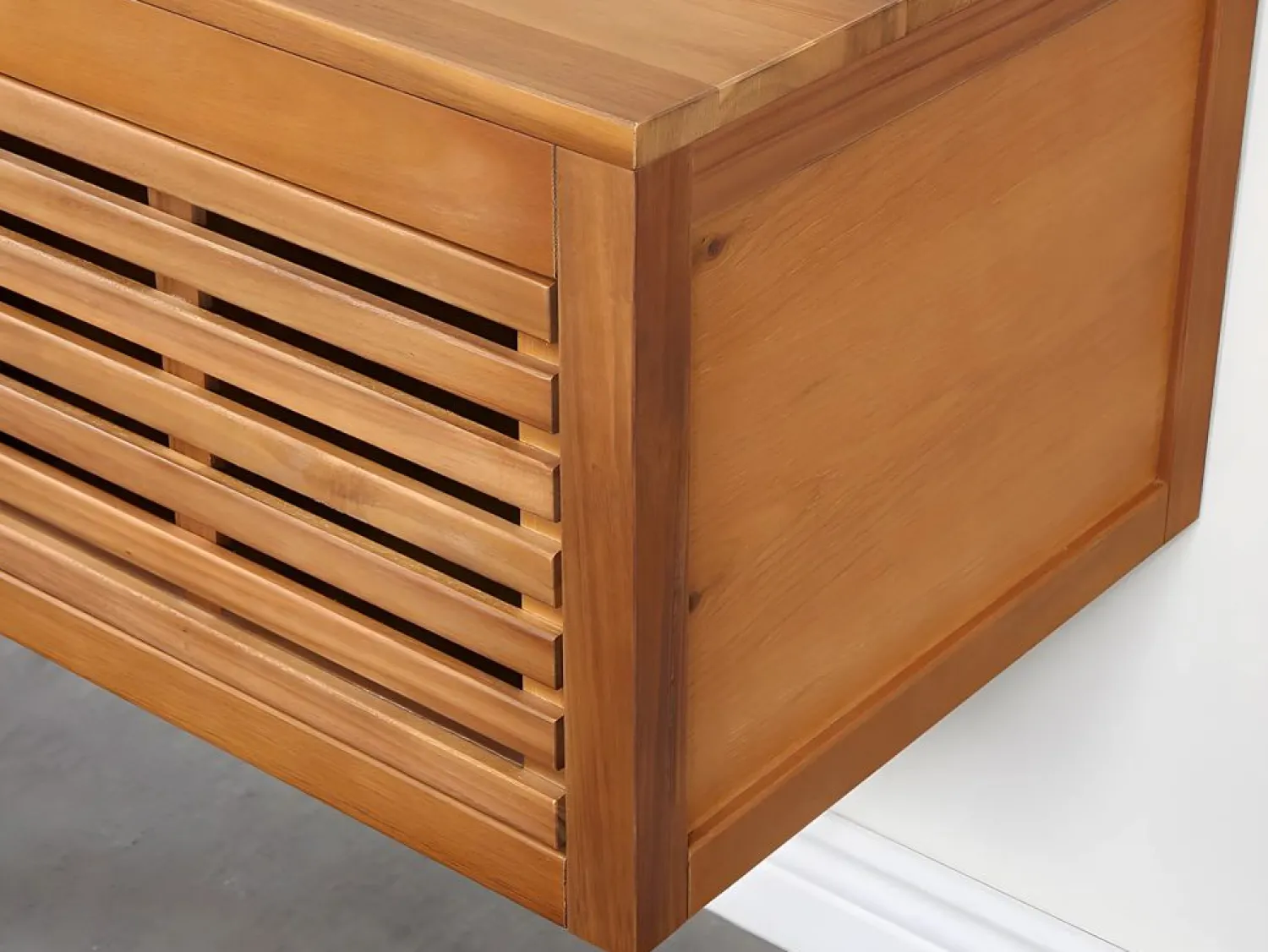 Outlet Vente-unique Mueble de baño de madera de acacia - Mueble de baño - 130 cm - PENEBEL Color natural oscuro