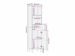 New Mueble de baño de madera maciza de mango 38x33x160 cm Estantería Sobre Inodoro