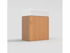Best Merax Mueble de baño de un seno, mueble bajo con lavabo de cerámica - 46 x 26 x 56 cm - Madera MDF - Natural Color natural claro
