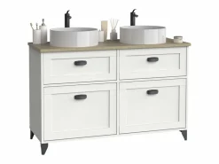 Best Mueble de Baño Doble Toscana 2 Puertas, Sin Lavabo, 120 cm, /Roble Blanco