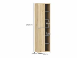 Best Mueble de baño Elna 2 puertas natural 141,5x40x24 cm Mueble De Aseo