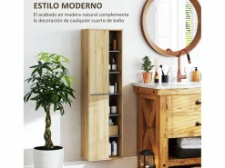 Best Mueble de baño Elna 2 puertas natural 141,5x40x24 cm Mueble De Aseo