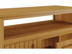 New Vente-unique Mueble de baño en teca clara con doble lavabo, L120 cm, SARATOK Color natural claro