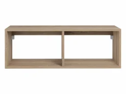 Vente-unique Mueble de baño en tono natural claro con lavabo redondo, 1 cajón y 2 estantes, TEANA