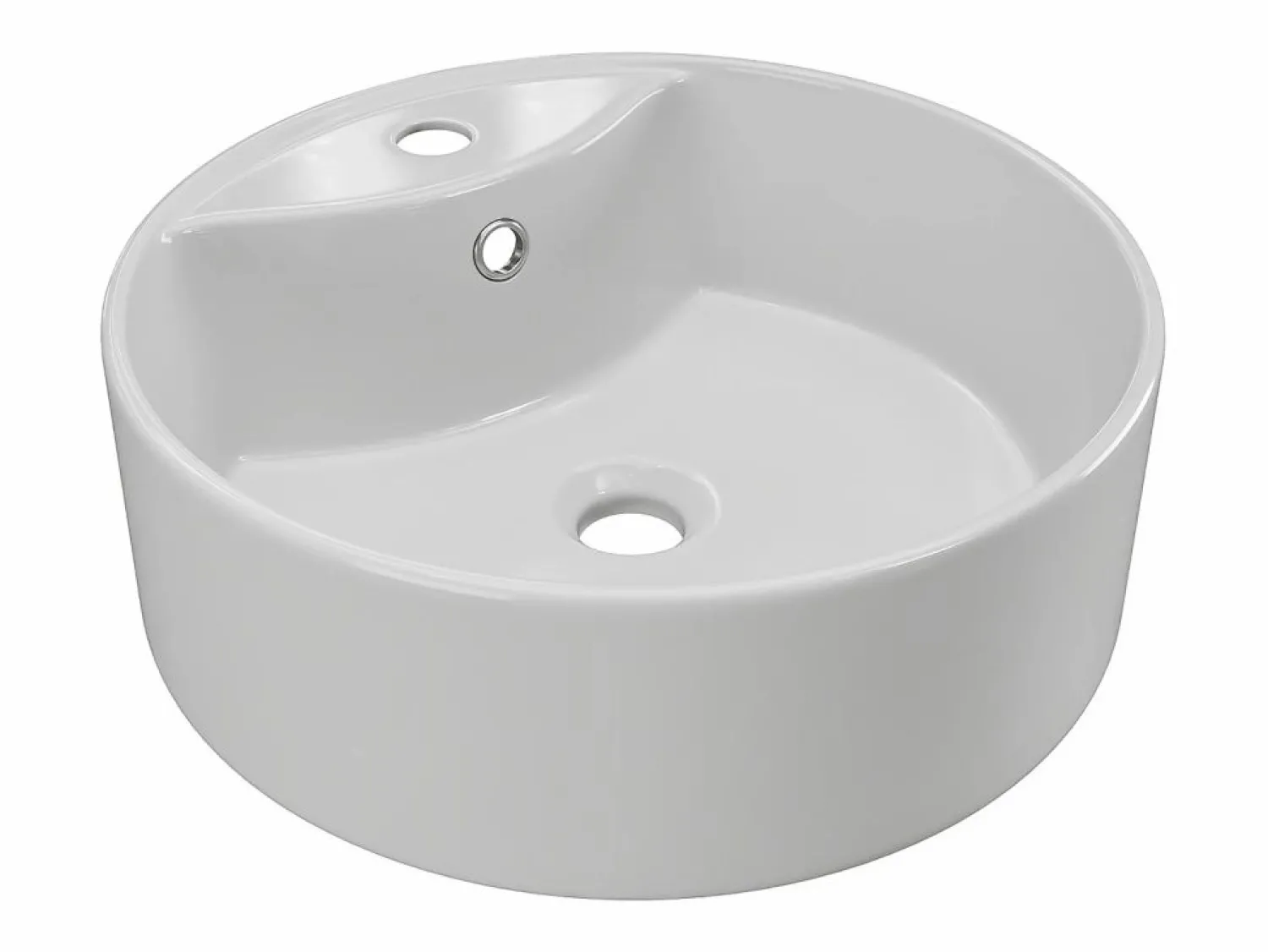 Vente-unique Mueble de baño estriado con ribete dorado, doble lavabo para colocar, 120 cm, KELIZA Blanco