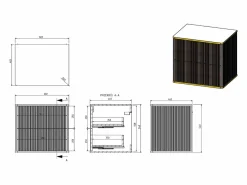 Sale Mueble de baño estriado con ribete dorado y lavabo sobre encimera, , L60 cm, KELIZA Mueble De Baño Simple