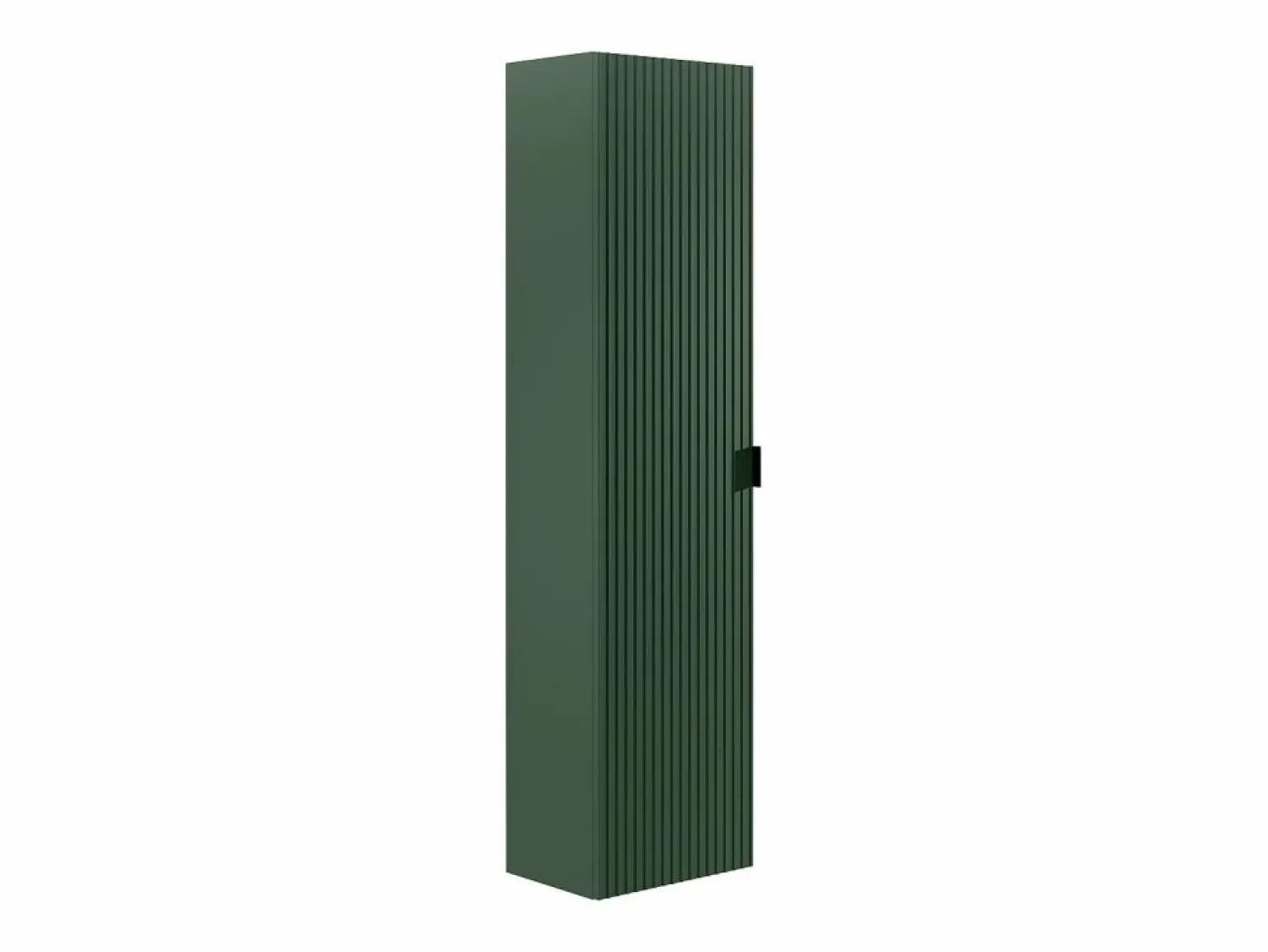 Outlet Vente-unique Mueble de baño estriado, lavabo cuadrado sobre encimera y columna, mate, 80 cm ZEVINI Verde