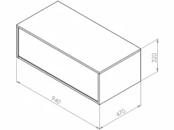 Vente-unique Mueble de baño flotante bajolavabo en color mate, L94 x A32 cm, TEANA