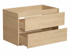 Outlet Mueble de baño flotante chapado en roble, 80 cm, MILIPAM Mueble De Lavabo