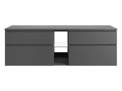 Hot Vente-unique Mueble de baño flotante, color antracita, Ancho 150 x Alt. 46 cm, MAGDALENA Gris
