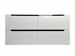 Vente-unique Mueble de baño flotante con doble lavabo encastrable, , 120 cm, SELITA