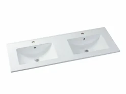 Vente-unique Mueble de baño flotante con doble lavabo encastrable, , 120 cm, SELITA