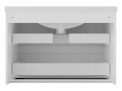 Aica Mueble de baño flotante con lavabo, 79 x 44.5 x 52 cm, Mate,Con 2 Cajones, Muebles de Alta Calidad,