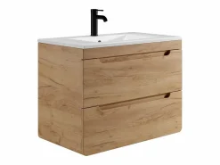 Online Mueble de baño flotante con lavabo en natural de 80 cm - ARUBA Mueble De Baño Simple