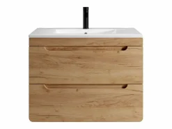 Online Mueble de baño flotante con lavabo en natural de 80 cm - ARUBA Mueble De Baño Simple