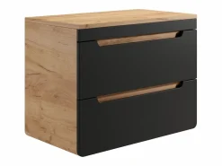Online Mueble de baño flotante con lavabo, 80 cm, natural claro antracita, ARUBA Mueble De Baño Simple