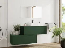 Vente-unique Mueble de baño flotante con lavabo, mate, 2 cajones, 94 cm, TEANA