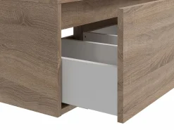 Hot Vente-unique Mueble de baño flotante con doble lavabo, color claro natural, Ancho 150 x Alt. 32 cm, ISAURE Color natural claro