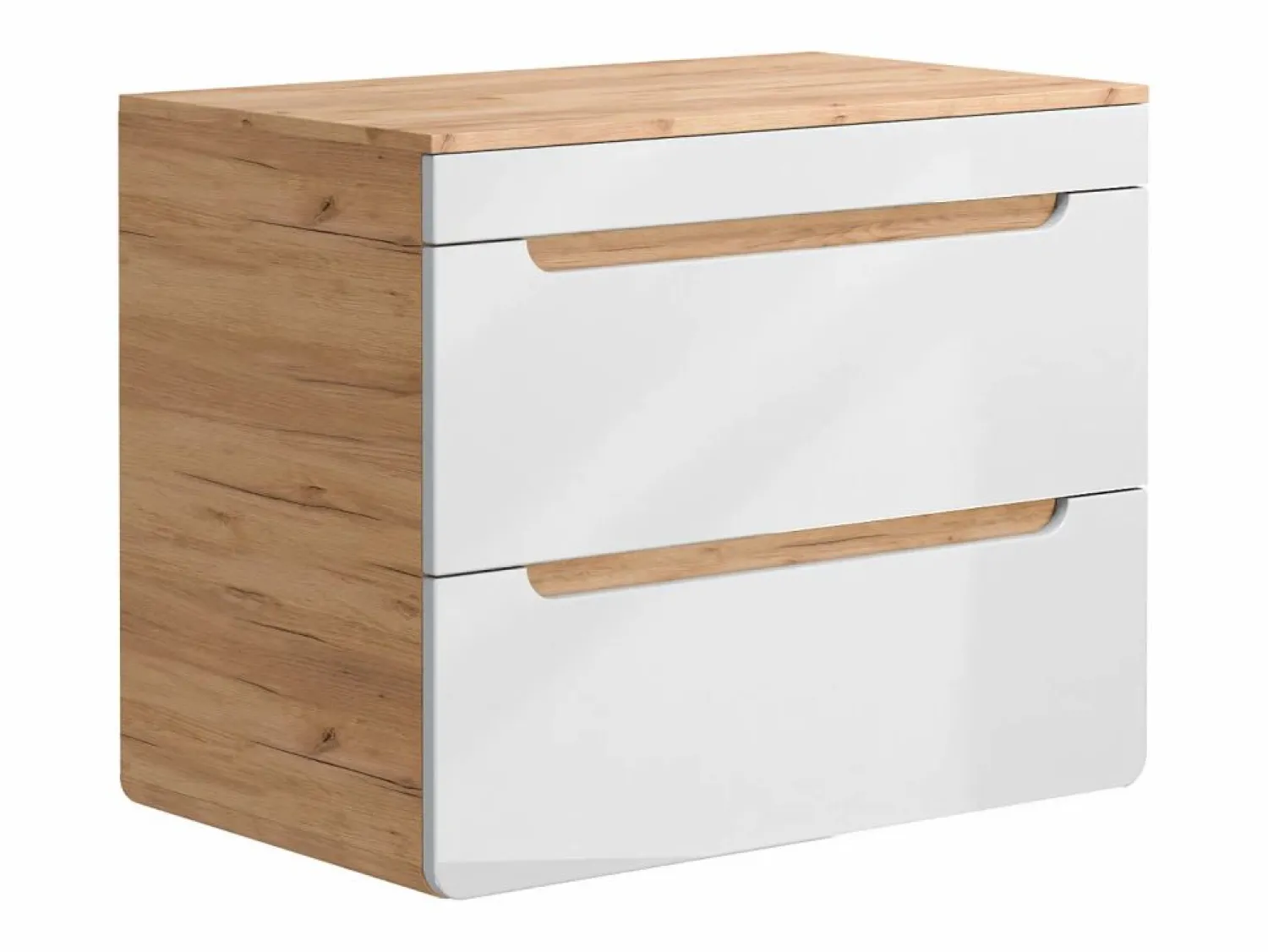Discount Mueble de baño flotante con lavabo sobre encimera, 80 cm, natural claro blanco, ARUBA Mueble De Baño Simple