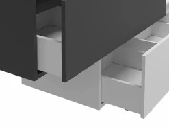 Vente-unique Mueble de baño flotante con lavabo, antracita y blanco, 2 cajones, TEANA