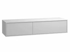 Vente-unique Mueble de baño flotante doble lavabo, color , Ancho 150 x A32 cm, ISAURE