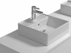 Vente-unique Mueble de baño flotante doble lavabo, color , Ancho 150 x A32 cm, ISAURE