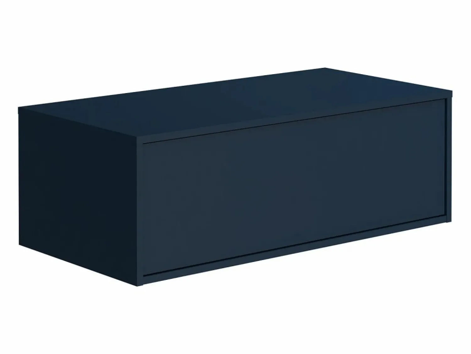 New Vente-unique Mueble de baño flotante en color azul noche con lavabo redondo - 94 cm - TEANA II Azul oscuro