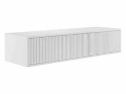 Hot Vente-unique Mueble de baño flotante rayado con doble lavabo, mate, 150 cm, ARNEGA Blanco