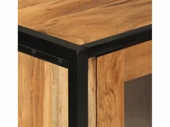 Discount vidaxl Mueble de baño hierro y madera maciza de acacia 40x27x190 cm Color natural claro