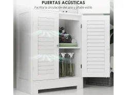 New Homcom Mueble de baño Kioto 6 puertas 170,5x60x30 cm Blanco