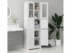 New Homcom Mueble de baño Kioto 6 puertas 170,5x60x30 cm Blanco