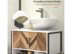 Homcom Mueble de baño Kitte 2 puertas y un compartimento blanco/natural 60x80x40 cm