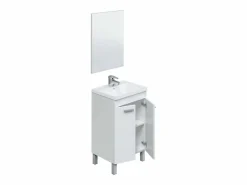 Mueble de baño Koncept 2 puertas + espejo + lavabo 50 cm