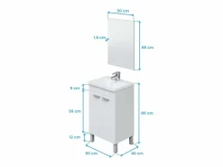 Mueble de baño Koncept 2 puertas + espejo + lavabo 50 cm