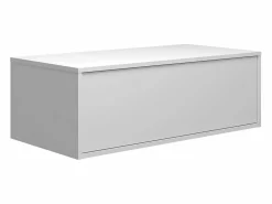 Sale Vente-unique Mueble de baño, lavabo redondo, 1 cajón blanco y 2 estantes claros naturales, TEANA Beige / Blanco