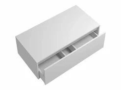 Sale Vente-unique Mueble de baño, lavabo redondo, 1 cajón blanco y 2 estantes claros naturales, TEANA Beige / Blanco