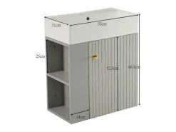 Best Merax Mueble de baño lavabo simple - 2 huecos laterales y 1 puerta - 55 x 31 x 66,5 cm - Tablero de partículas - Gris