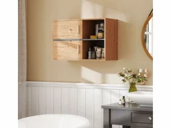 Hot Mueble de baño Loira 2 puertas con 2 compartimentos natural 57,5x80x35 cm Mueble De Aseo
