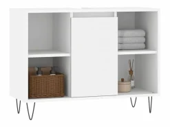 Discount Mueble de baño madera de ingeniería 80x33x60 cm ES531176 Blanco