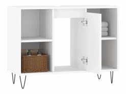 Discount Mueble de baño madera de ingeniería 80x33x60 cm ES531176 Blanco
